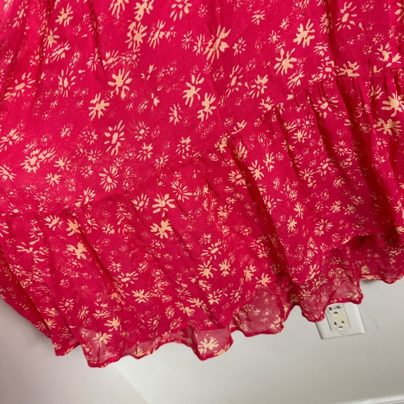 Free People Wall Flower Red Maxi Dress Womens Sz Large Bohemian Boho Floral NEW - Picture 14 of 16